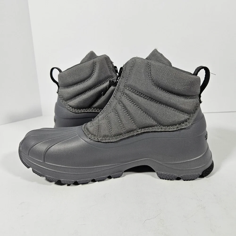 Sperry Torrent Front Zip Duck Boot Grey Waterproof STS88065 Womens 7.5